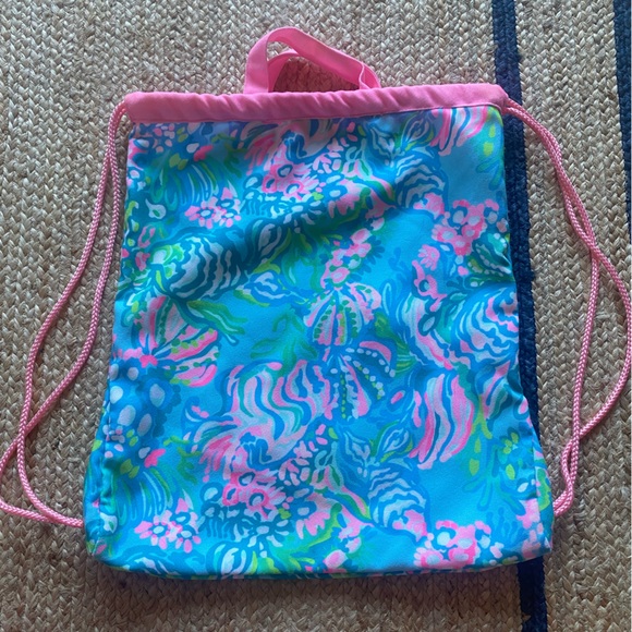 Lilly Pulitzer Drawstring Backpack Bag - Picture 4 of 4